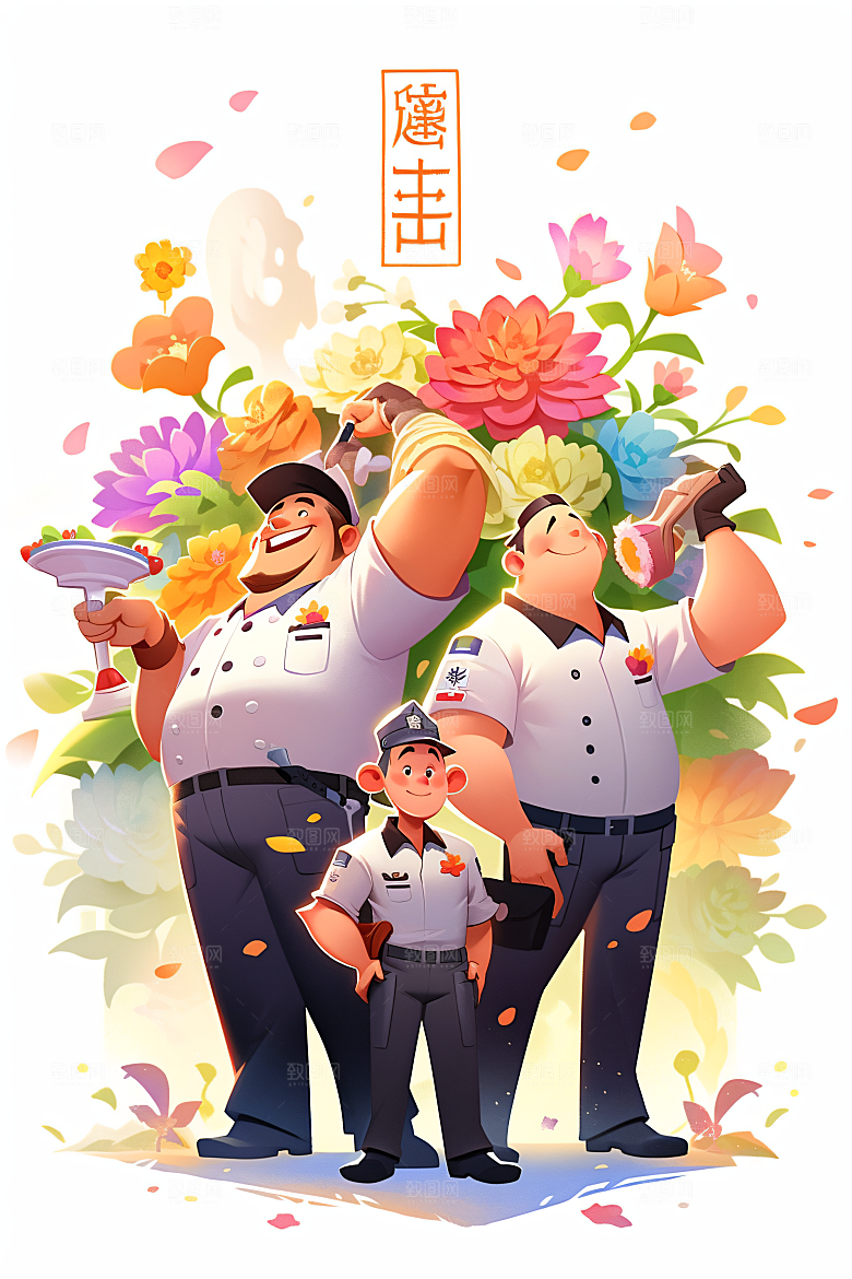 各行各业人物行业五一劳动节插画