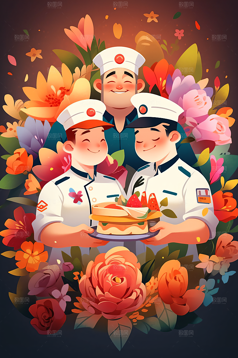 各行各业人物五一劳动节不同职业插画