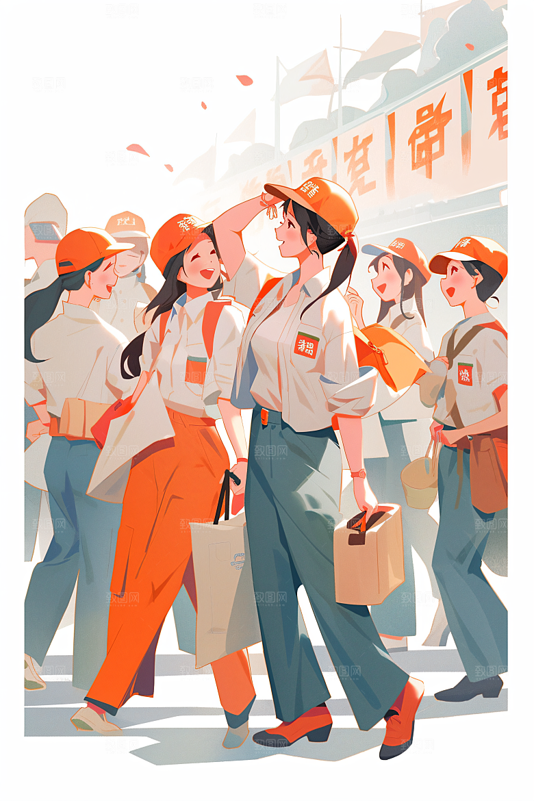 各行各业人物工种肖像插画