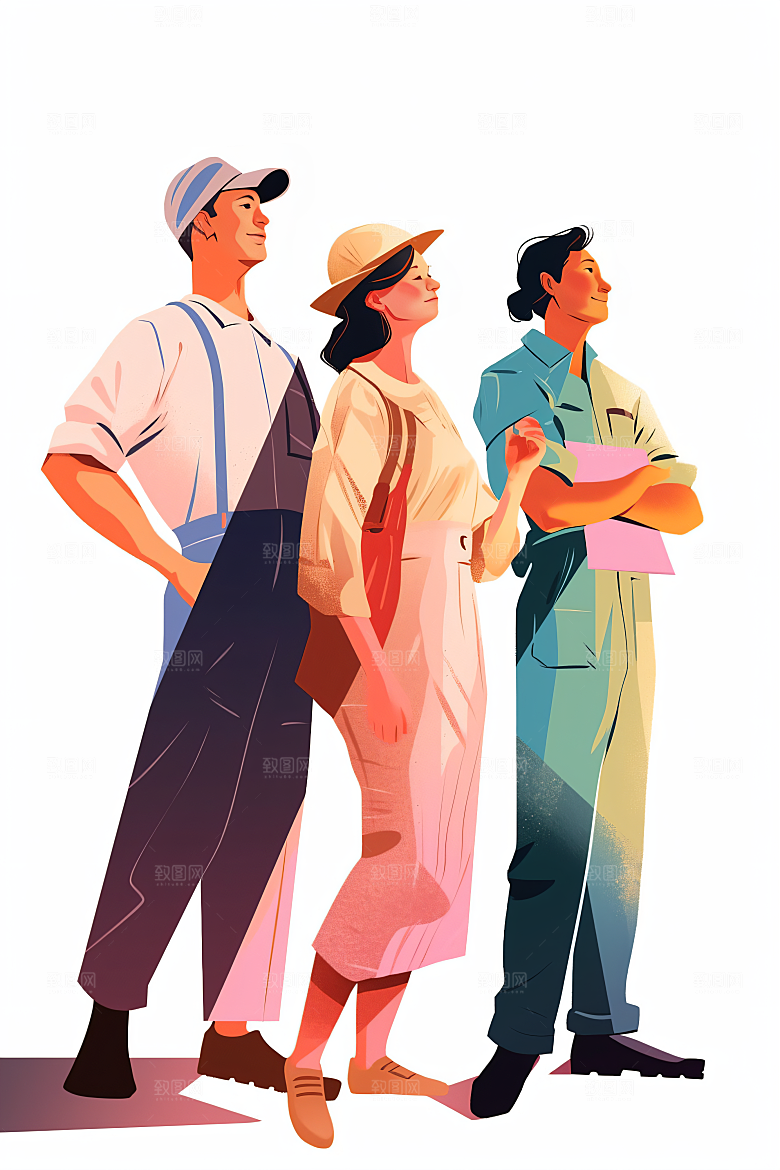 各行各业人物工种形象插画