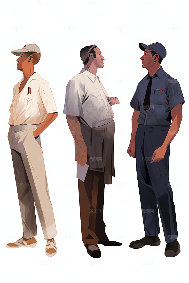 各行各业人物致敬劳动者人物插画