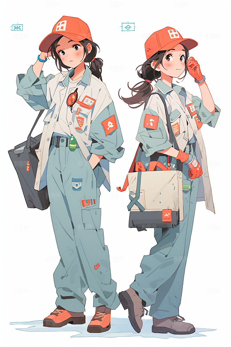各行各业人物致敬劳动者五一劳动节插画