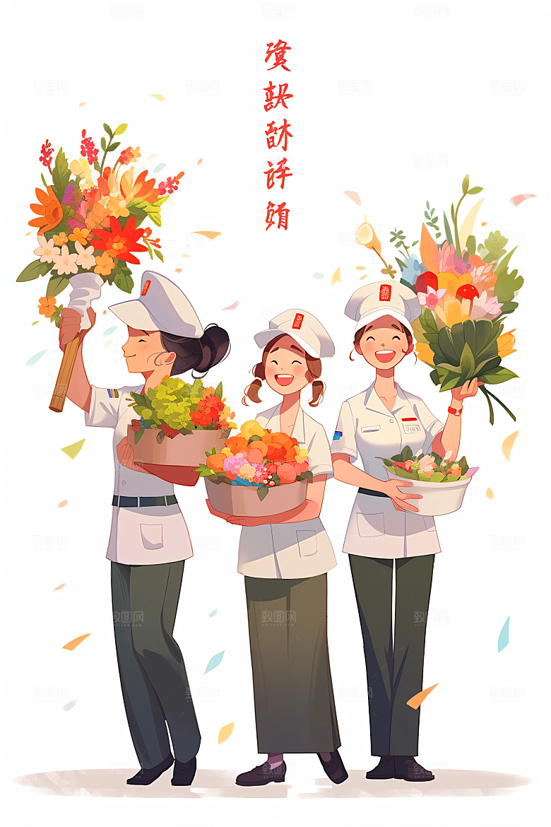 各行各业人物不同职业肖像插画