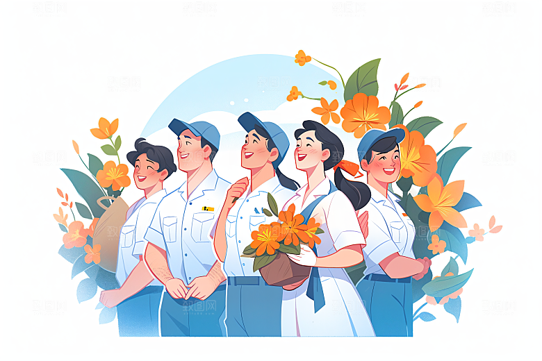 各行各业人物人物工种插画