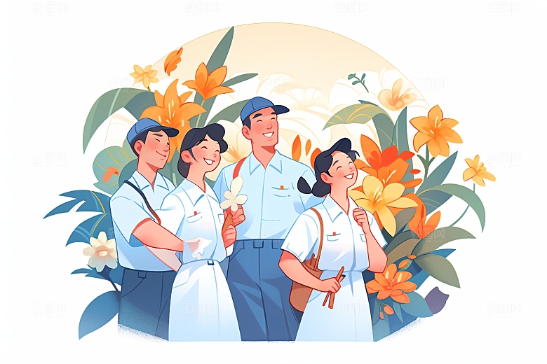 各行各业人物不同职业五一劳动节插画