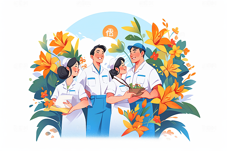 各行各业人物五一劳动节形象插画