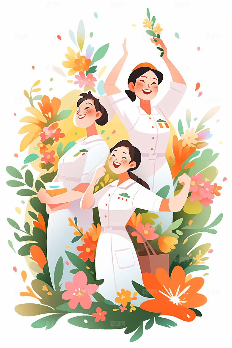 各行各业人物五一劳动节肖像插画