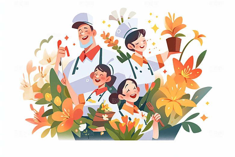 各行各业人物行业肖像插画