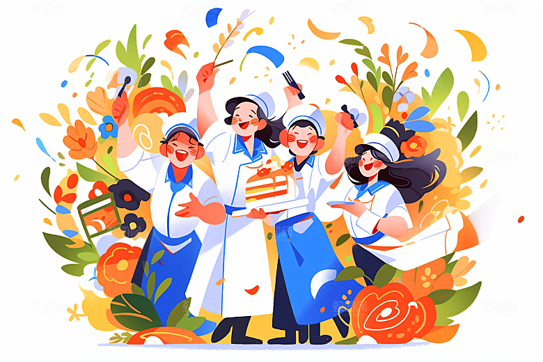 各行各业人物五一劳动节不同职业插画