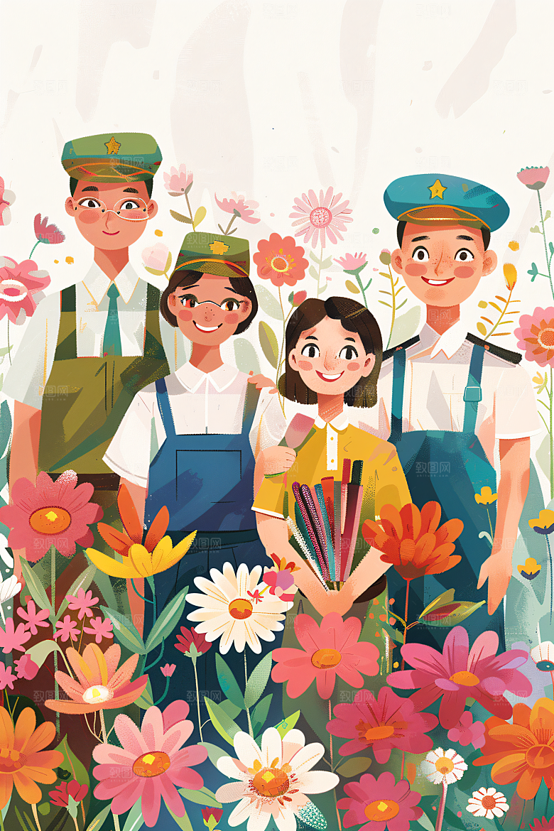 各行各业人物五一劳动节肖像插画