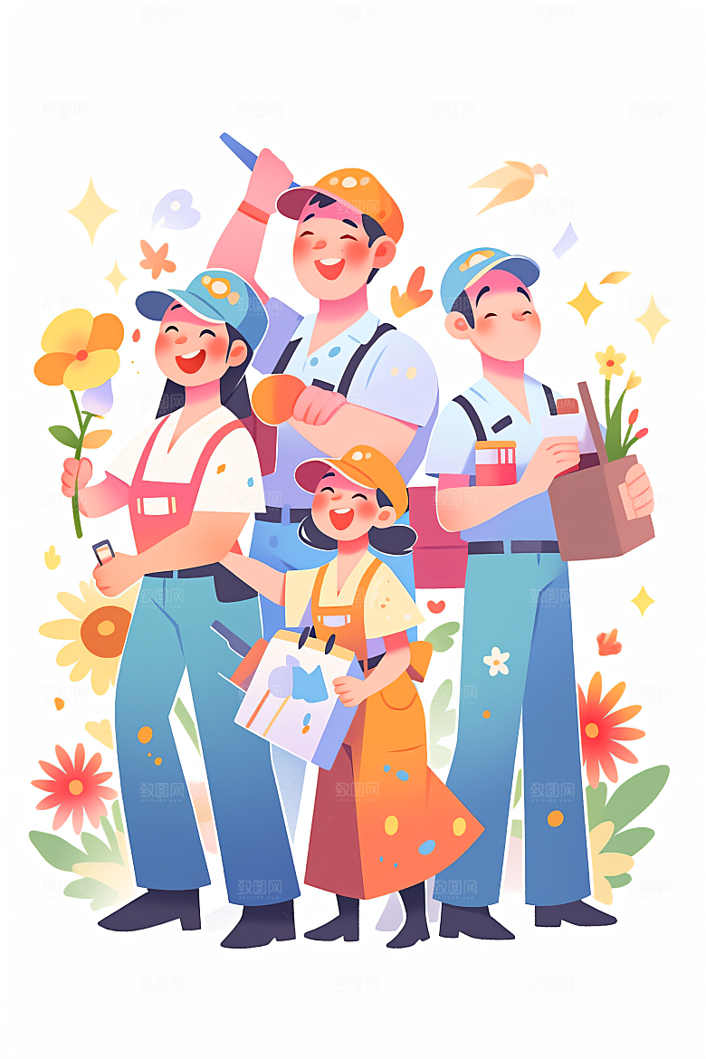 各行各业人物形象不同职业插画