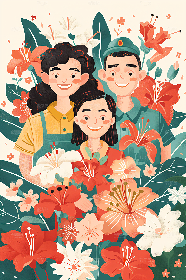 各行各业人物形象肖像插画