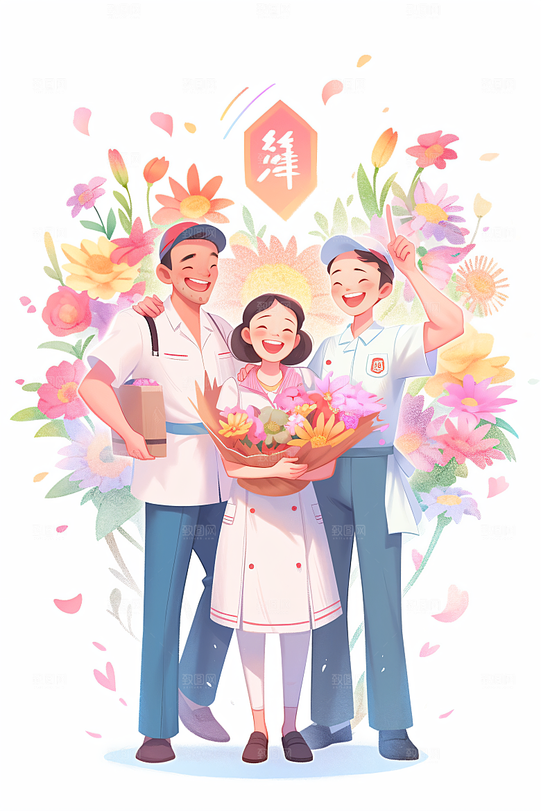 各行各业人物行业工种插画