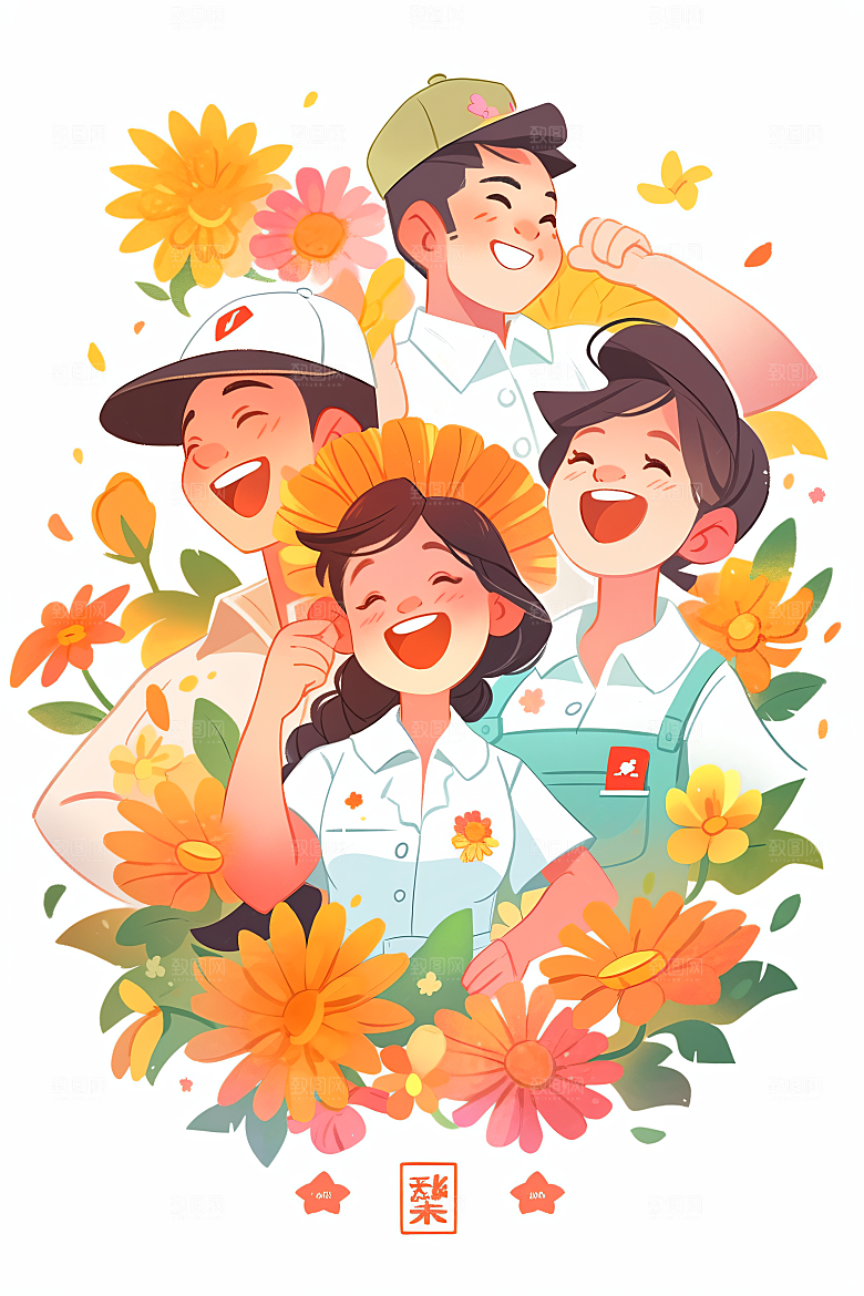 各行各业人物五一劳动节人物插画