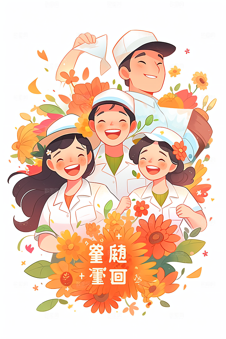 各行各业人物致敬劳动者形象插画