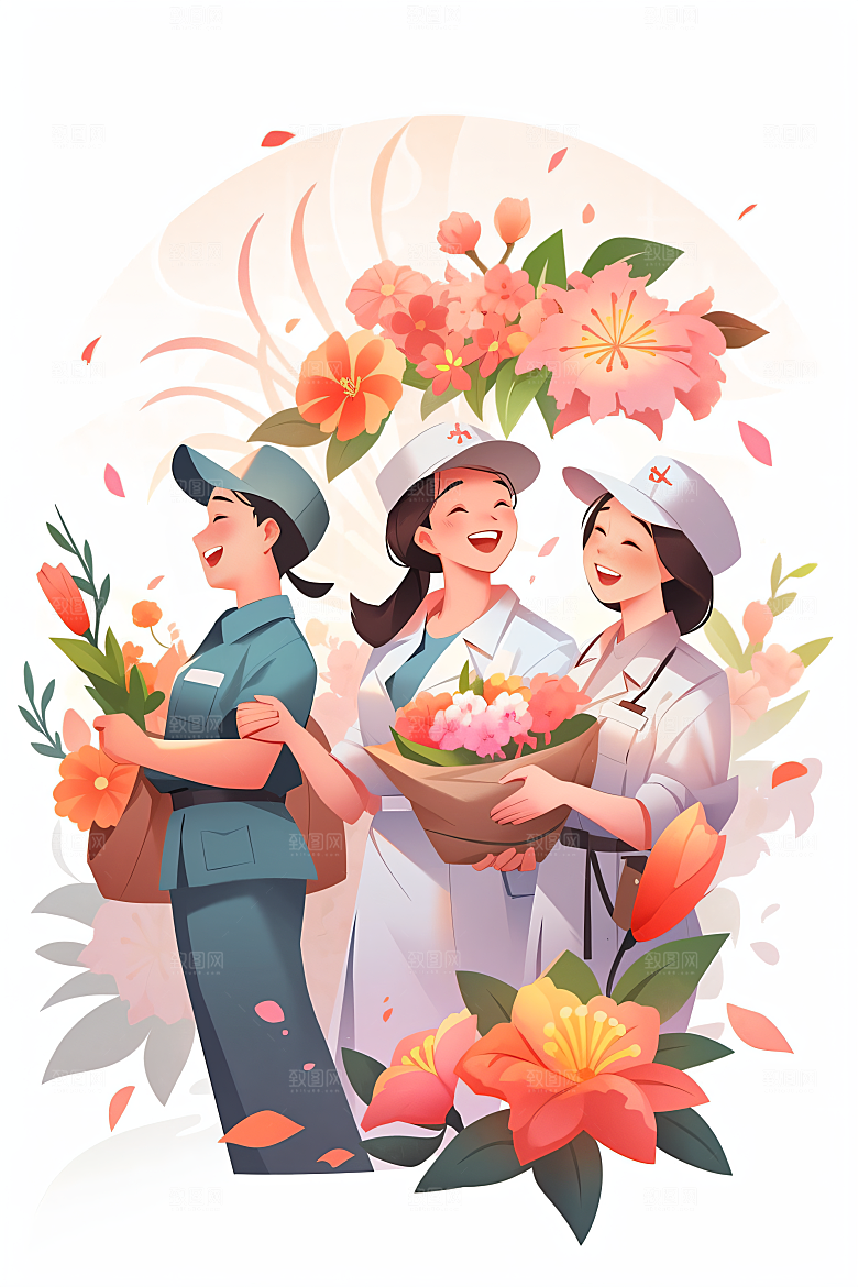 各行各业人物肖像形象插画