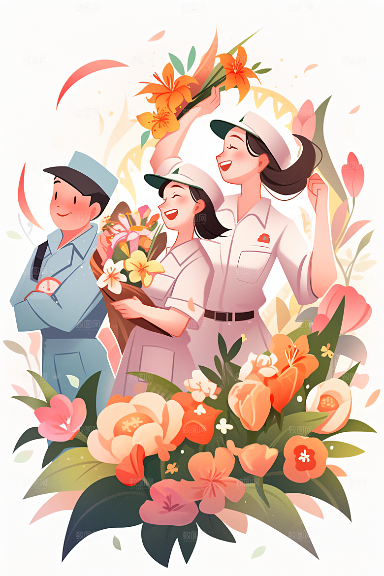 各行各业人物形象不同职业插画
