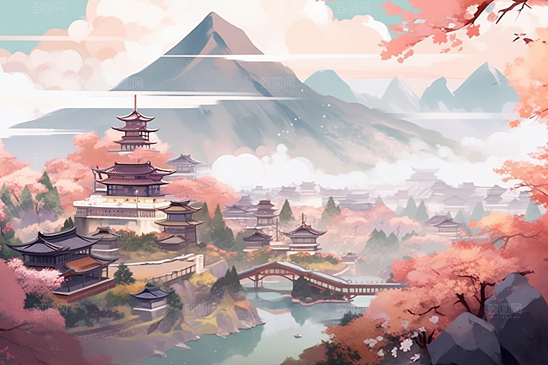 治愈风景唯美高清插画