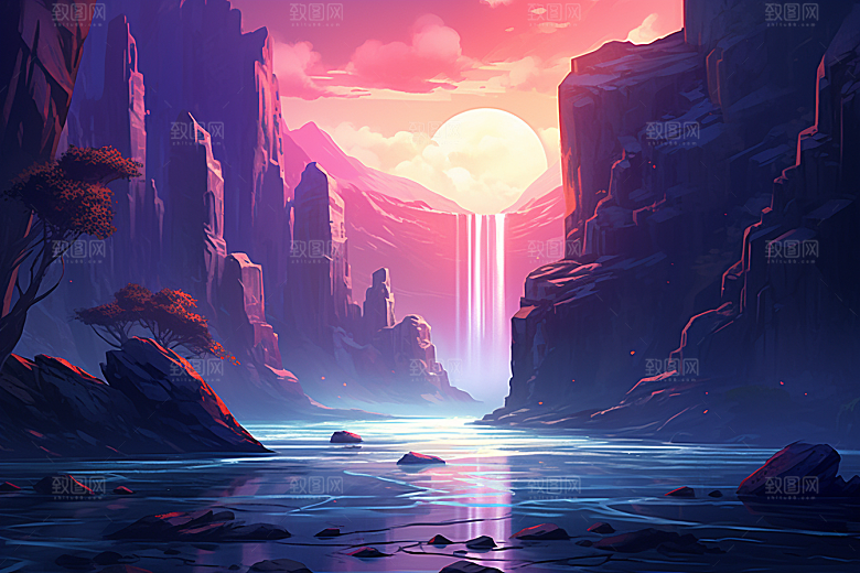 治愈风景高清唯美插画