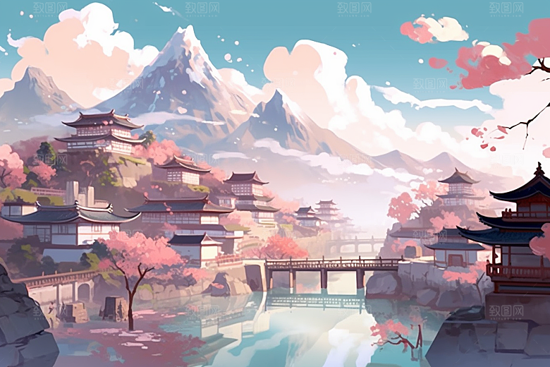 治愈风景唯美高清插画