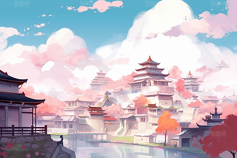 治愈风景自然高清插画