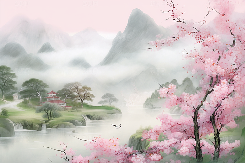 治愈风景高清自然插画