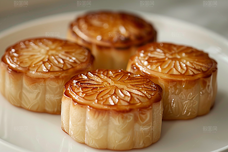 中秋月饼传统美食广式月饼摄影图