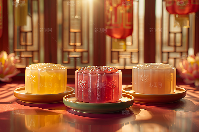 中秋月饼高清习俗摄影图