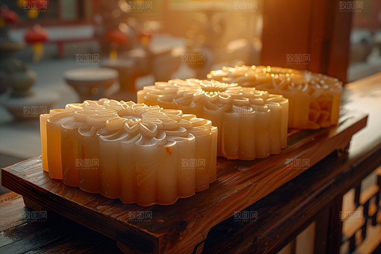 中秋月饼甜点高清摄影图