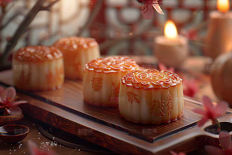 中秋月饼传统节日文化摄影图