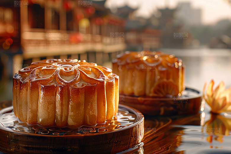 中秋月饼美食传统节日摄影图