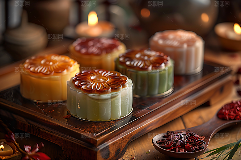 中秋月饼美食广式月饼摄影图