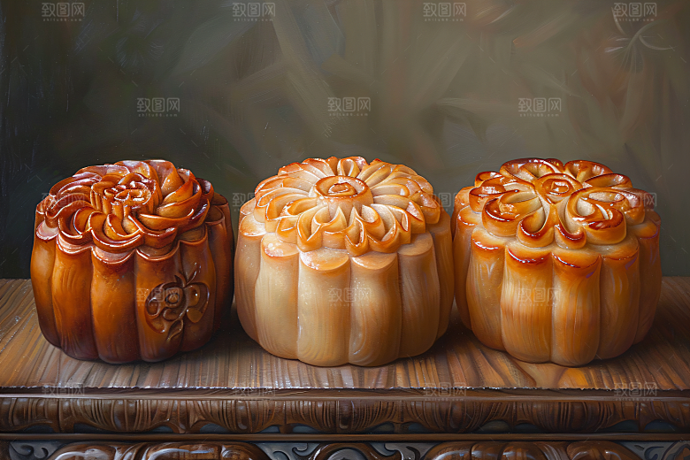 中秋月饼糕点美味摄影图