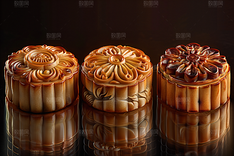 中秋月饼糕点传统节日摄影图