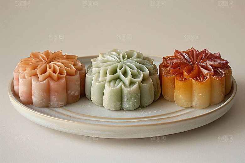中秋月饼传统美食美味摄影图