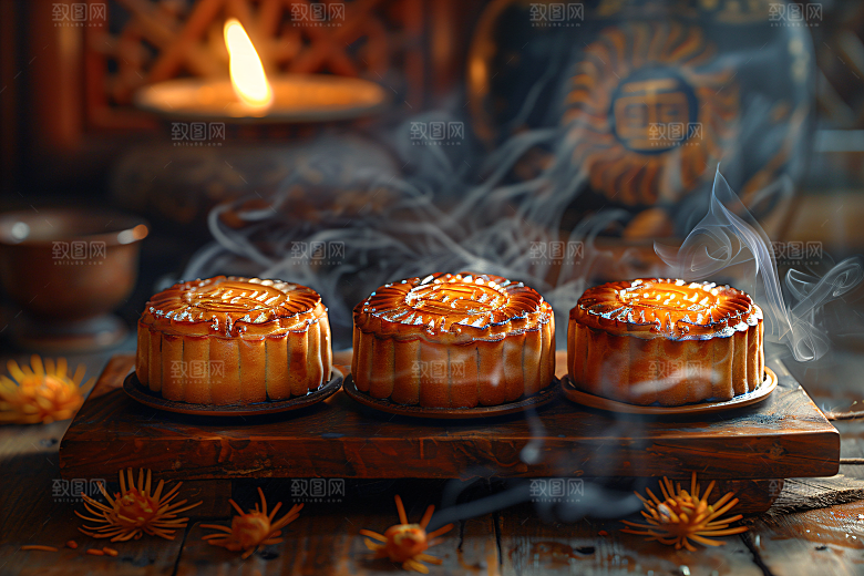 中秋月饼中秋节广式月饼摄影图