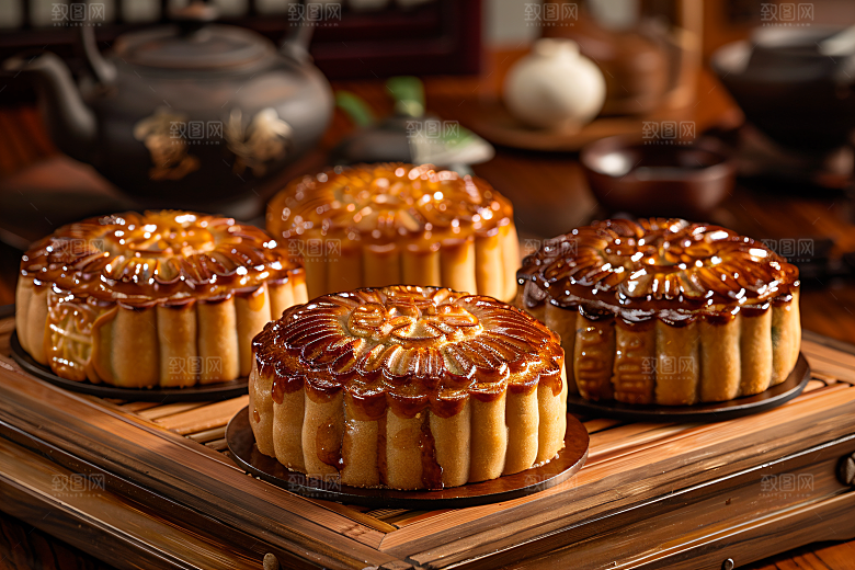 中秋月饼习俗美味摄影图