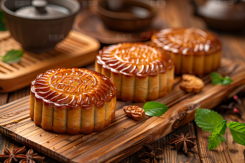 中秋月饼文化广式月饼摄影图