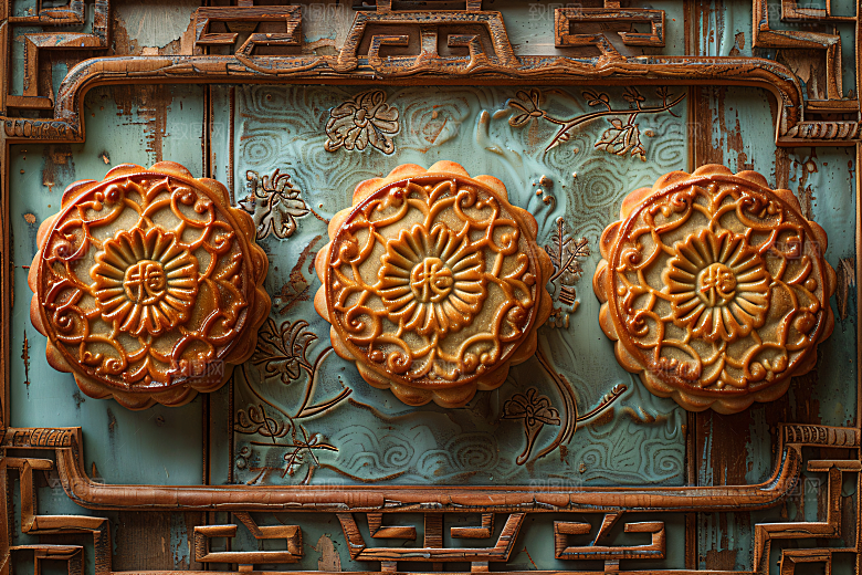 中秋月饼莲蓉月饼高清摄影图