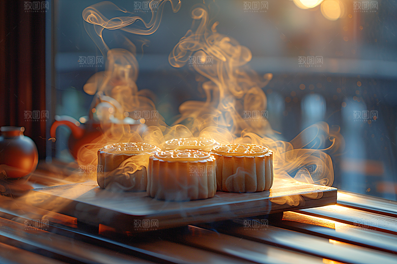 中秋月饼高清甜点摄影图