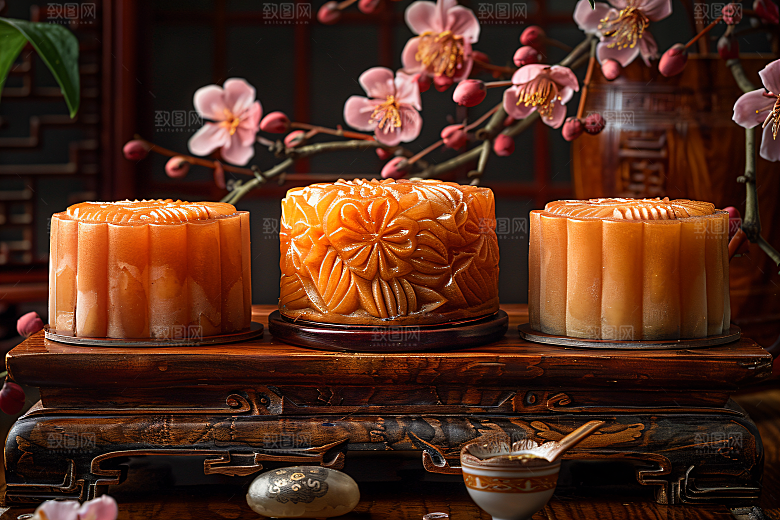 中秋月饼传统美食文化摄影图