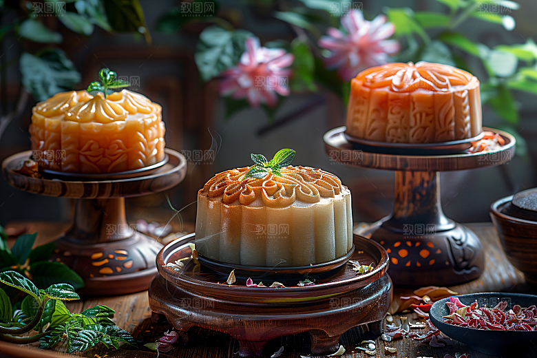 中秋月饼传统节日莲蓉月饼摄影图