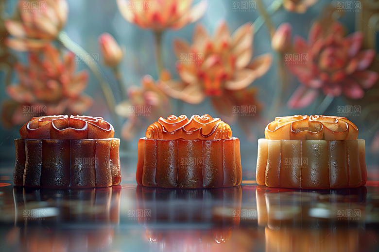 中秋月饼传统节日传统美食摄影图