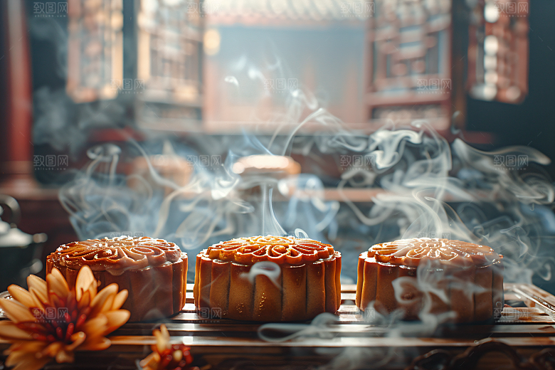 中秋月饼传统节日传统美食摄影图