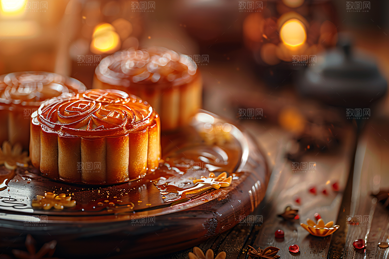 中秋月饼中秋节文化摄影图