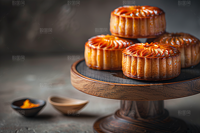 中秋月饼传统美食传统节日摄影图