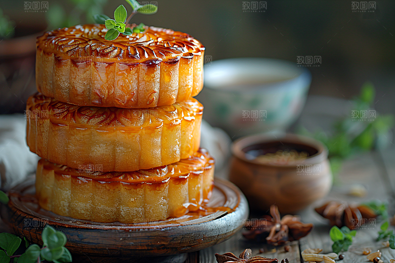 中秋月饼文化高清摄影图