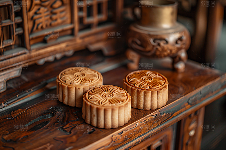 中秋月饼广式月饼糕点摄影图