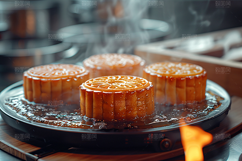 中秋月饼糕点传统节日摄影图