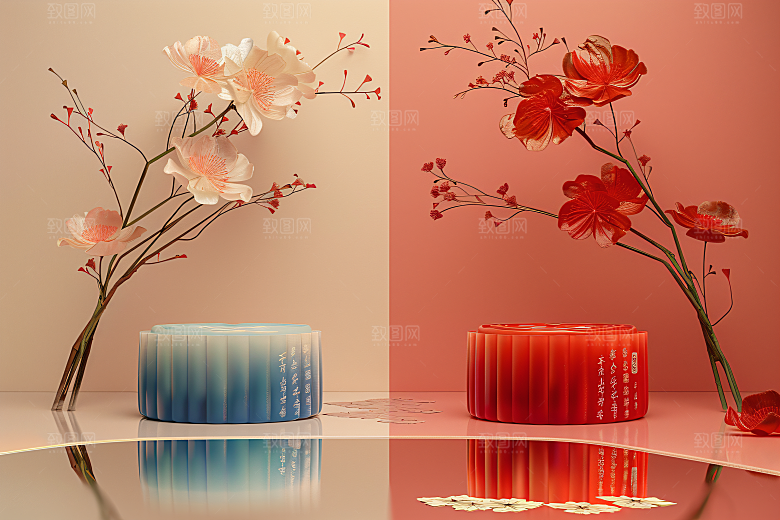 中秋月饼中秋节美味摄影图